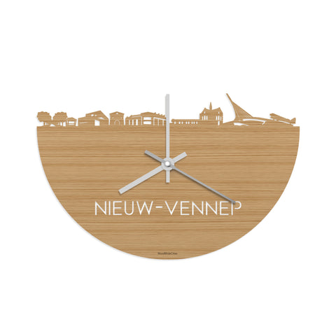 Skyline Klok Nieuw-Vennep Bamboe houten cadeau decoratie relatiegeschenk van WoodWideCities