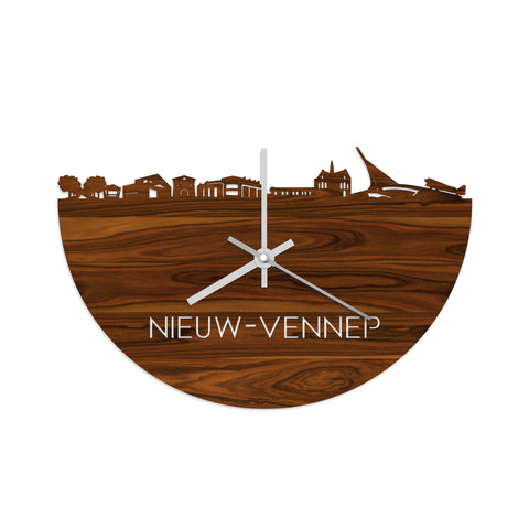 Skyline Klok Nieuw-Vennep Palissander houten cadeau decoratie relatiegeschenk van WoodWideCities