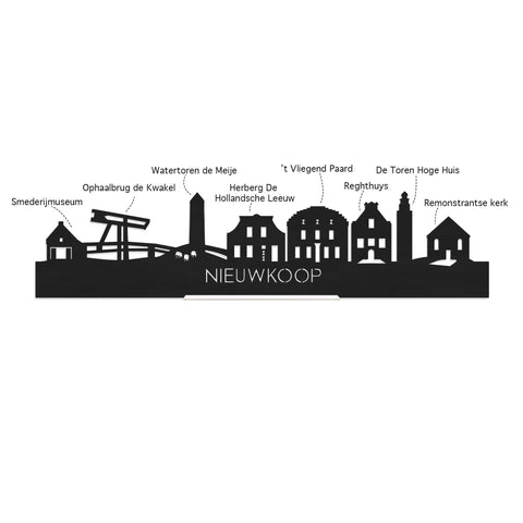 Skyline Klok Nieuwkoop Palissander houten cadeau wanddecoratie relatiegeschenk van WoodWideCities