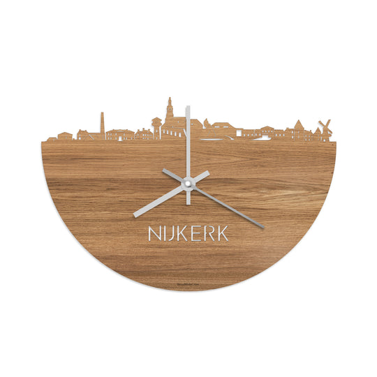 Skyline Klok Nijkerk Eiken houten cadeau decoratie relatiegeschenk van WoodWideCities