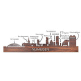 Skyline Klok Nijmegen Black Zwart houten cadeau wanddecoratie relatiegeschenk van WoodWideCities