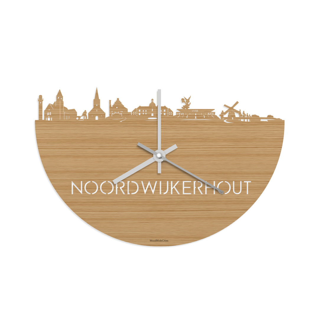 Skyline Klok Noordwijkerhout Bamboe houten cadeau decoratie relatiegeschenk van WoodWideCities