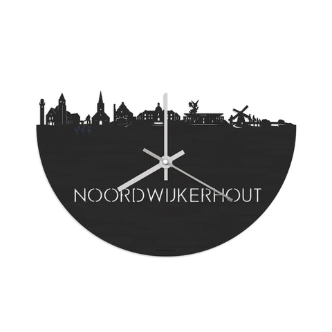 Skyline Klok Noordwijkerhout Black Zwart houten cadeau decoratie relatiegeschenk van WoodWideCities