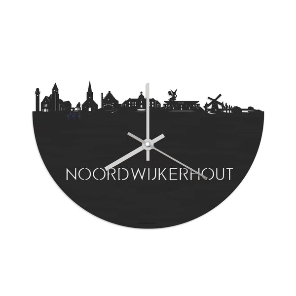 Skyline Klok Noordwijkerhout Black Zwart houten cadeau decoratie relatiegeschenk van WoodWideCities