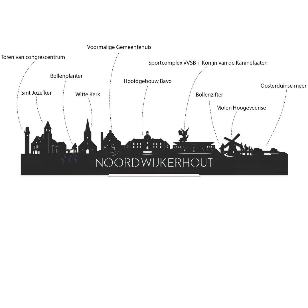 Skyline Klok Noordwijkerhout Eiken houten cadeau decoratie relatiegeschenk van WoodWideCities