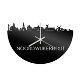 Skyline Klok Noordwijkerhout Zwart glanzend gerecycled kunststof cadeau decoratie relatiegeschenk van WoodWideCities
