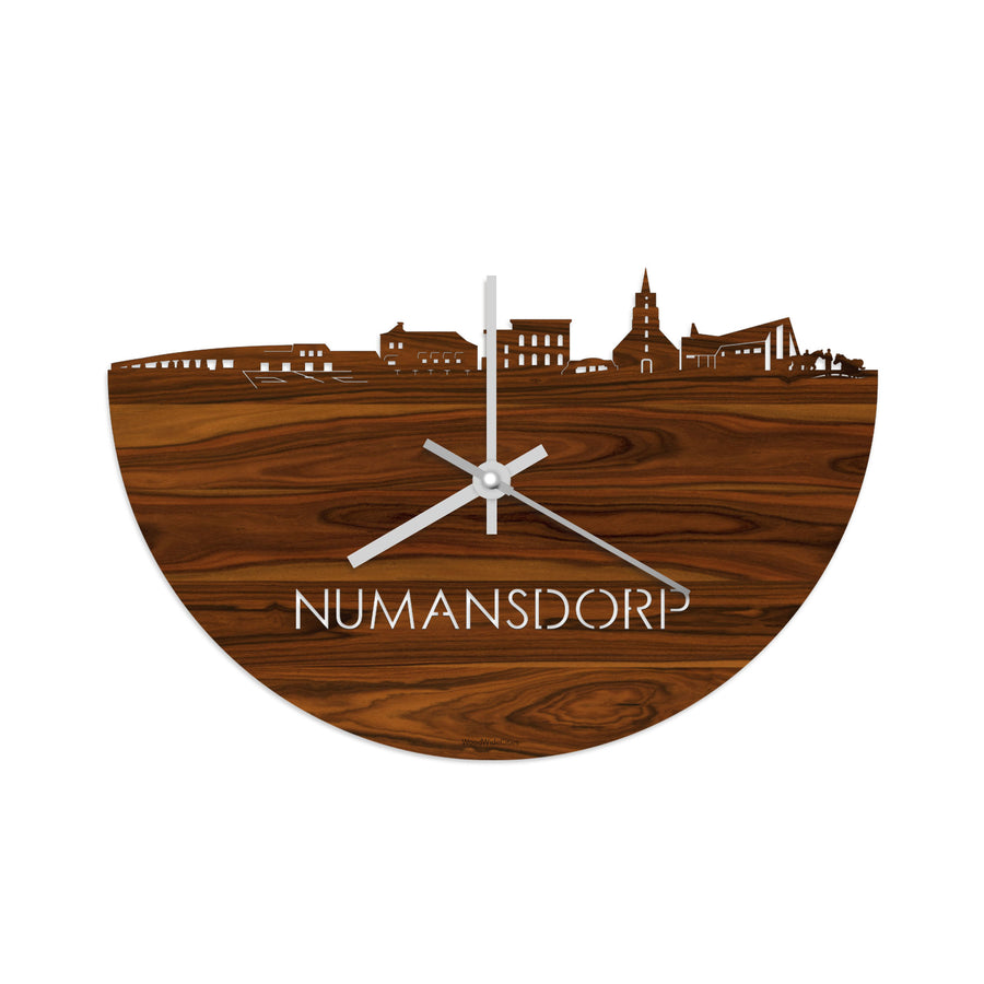 Skyline Klok Numansdorp Palissander houten cadeau decoratie relatiegeschenk van WoodWideCities