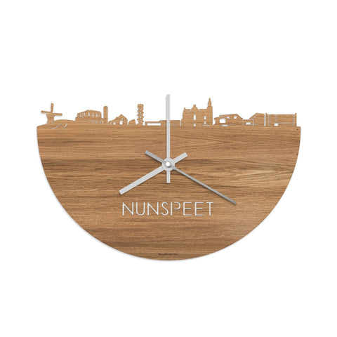 Skyline Klok Nunspeet Eiken houten cadeau decoratie relatiegeschenk van WoodWideCities