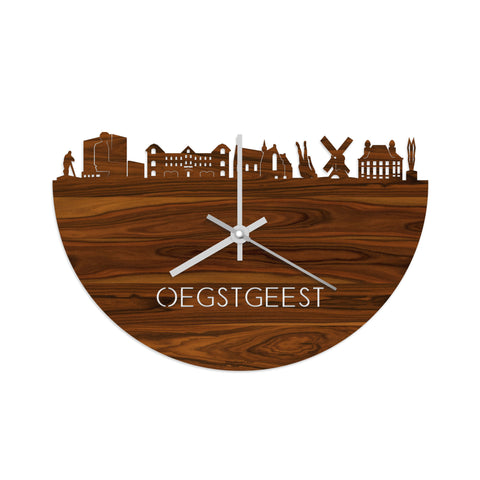 Skyline Klok Oegstgeest Palissander houten cadeau decoratie relatiegeschenk van WoodWideCities