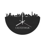 Skyline Klok Oisterwijk Black Zwart houten cadeau decoratie relatiegeschenk van WoodWideCities