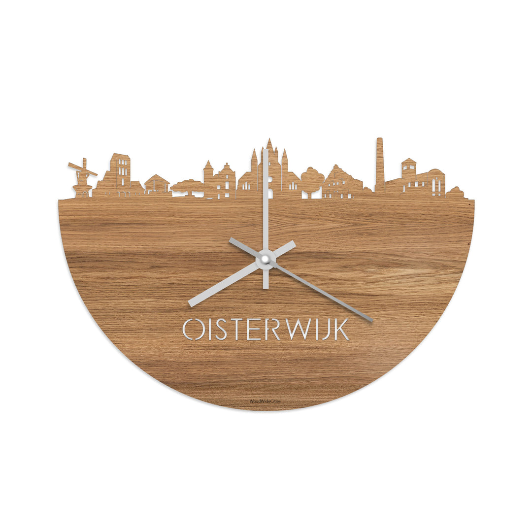 Skyline Klok Oisterwijk Eiken houten cadeau decoratie relatiegeschenk van WoodWideCities