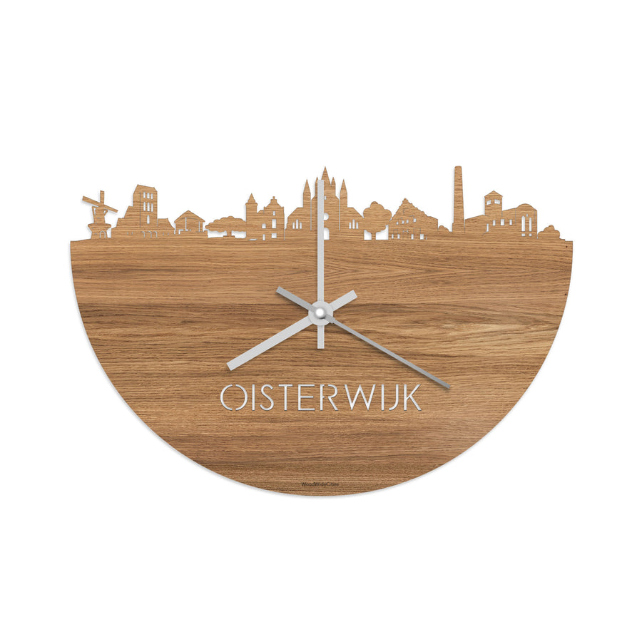 Skyline Klok Oisterwijk Eiken houten cadeau decoratie relatiegeschenk van WoodWideCities