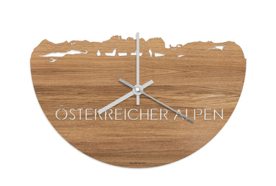 Skyline Clock Österreich Alps Oak