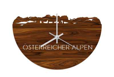 Skyline Clock Österreich Alps Rosewood