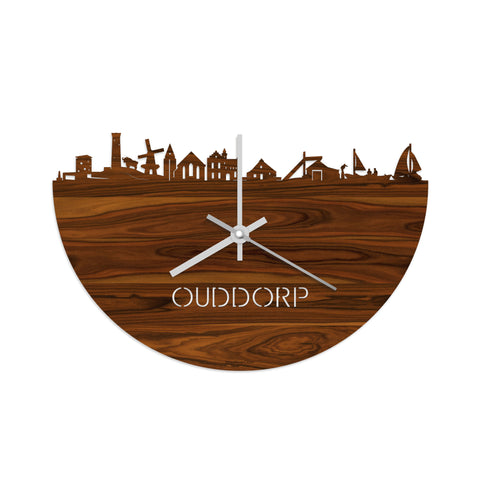 Skyline Klok Ouddorp Palissander houten cadeau decoratie relatiegeschenk van WoodWideCities