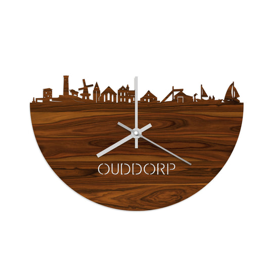 Skyline Klok Ouddorp Palissander houten cadeau decoratie relatiegeschenk van WoodWideCities
