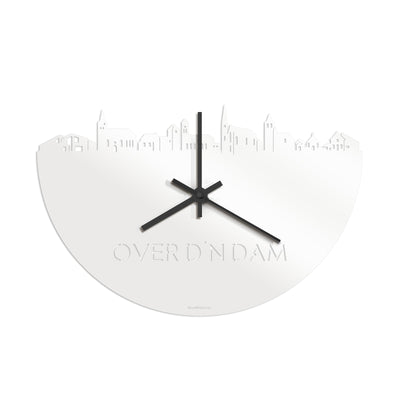 Skyline Clock Over d'n Dam White Glossy