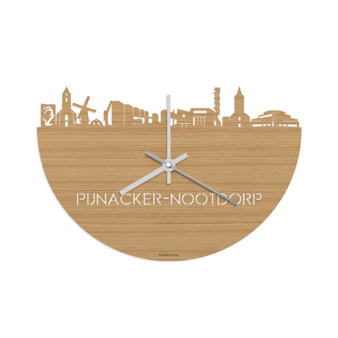 Skyline Klok Pijnacker-Nootdorp Bamboe houten cadeau decoratie relatiegeschenk van WoodWideCities