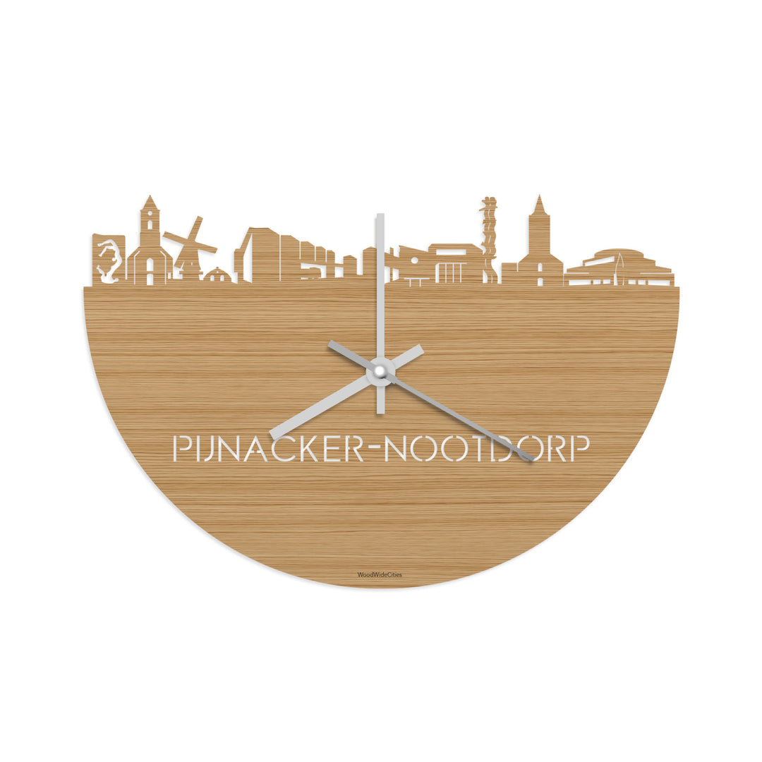 Skyline Klok Pijnacker-Nootdorp Bamboe houten cadeau decoratie relatiegeschenk van WoodWideCities