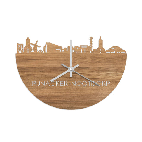 Skyline Klok Pijnacker-Nootdorp Eiken houten cadeau decoratie relatiegeschenk van WoodWideCities