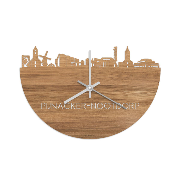 Skyline Klok Pijnacker-Nootdorp Eiken houten cadeau decoratie relatiegeschenk van WoodWideCities