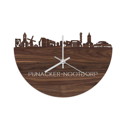 Skyline Klok Pijnacker-Nootdorp Noten houten cadeau decoratie relatiegeschenk van WoodWideCities