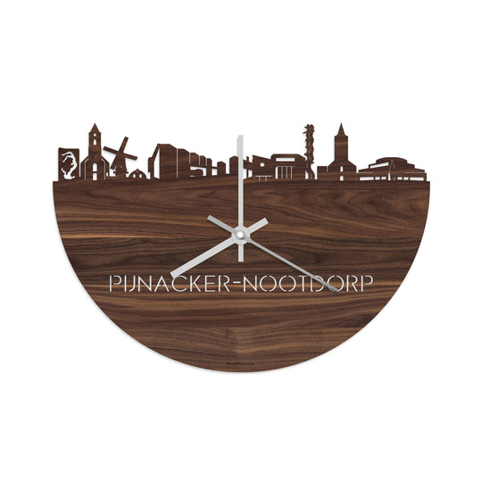 Skyline Klok Pijnacker-Nootdorp Noten houten cadeau decoratie relatiegeschenk van WoodWideCities
