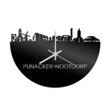 Skyline Klok Pijnacker-Nootdorp Zwart glanzend gerecycled kunststof cadeau decoratie relatiegeschenk van WoodWideCities