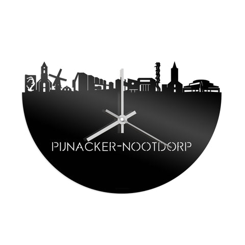 Skyline Klok Pijnacker-Nootdorp Zwart glanzend gerecycled kunststof cadeau decoratie relatiegeschenk van WoodWideCities