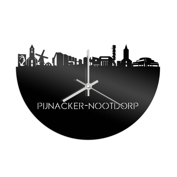 Skyline Klok Pijnacker-Nootdorp Zwart glanzend gerecycled kunststof cadeau decoratie relatiegeschenk van WoodWideCities