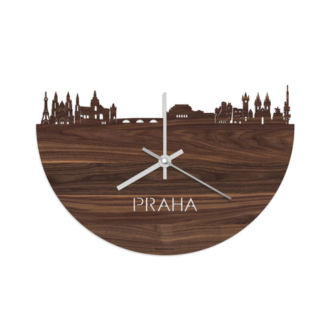 Skyline Klok Praha Noten houten cadeau decoratie relatiegeschenk van WoodWideCities