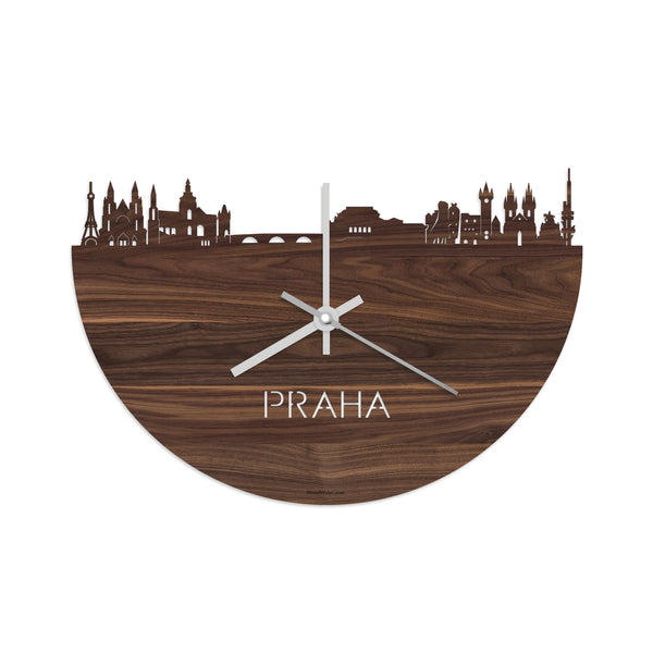 Skyline Klok Praha Noten houten cadeau decoratie relatiegeschenk van WoodWideCities