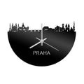 Skyline Clock Prague Black Glossy