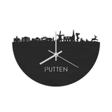 Skyline Klok Putten Black Zwart houten cadeau decoratie relatiegeschenk van WoodWideCities