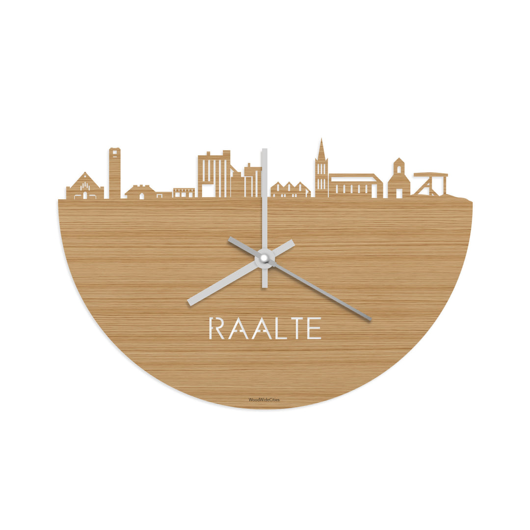 Skyline Klok Raalte Bamboe houten cadeau decoratie relatiegeschenk van WoodWideCities