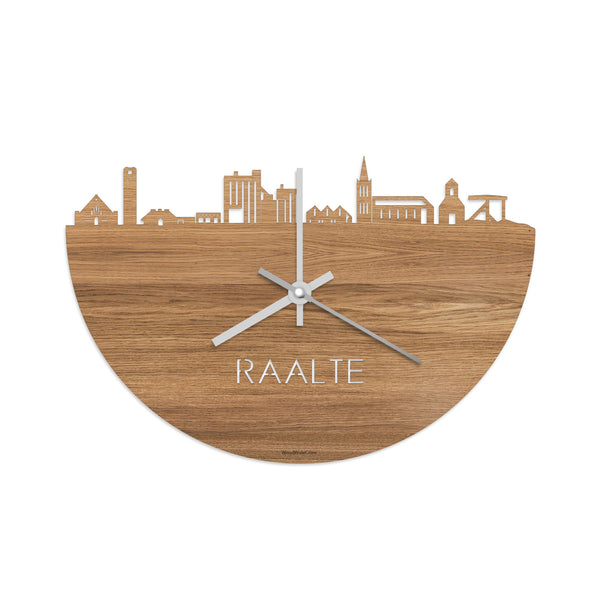 Skyline Klok Raalte Eiken houten cadeau decoratie relatiegeschenk van WoodWideCities