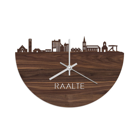 Skyline Klok Raalte Noten houten cadeau decoratie relatiegeschenk van WoodWideCities