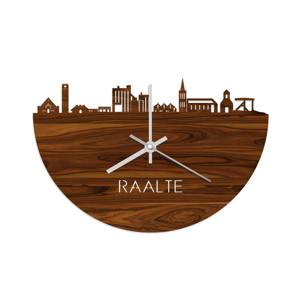 Skyline Klok Raalte Palissander houten cadeau decoratie relatiegeschenk van WoodWideCities
