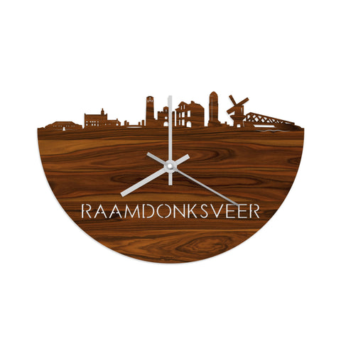 Skyline Klok Raamdonksveer Palissander houten cadeau decoratie relatiegeschenk van WoodWideCities
