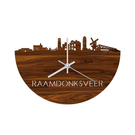 Skyline Klok Raamdonksveer Palissander houten cadeau decoratie relatiegeschenk van WoodWideCities