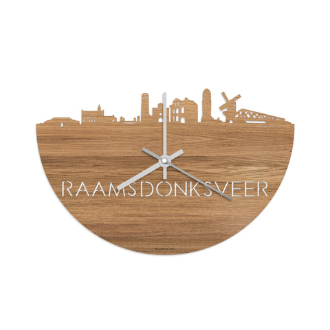 Skyline Klok Raamsdonksveer Eiken houten cadeau decoratie relatiegeschenk van WoodWideCities