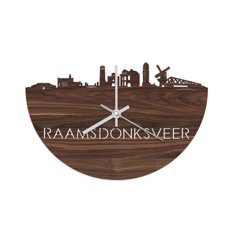 Skyline Klok Raamsdonksveer Noten houten cadeau decoratie relatiegeschenk van WoodWideCities