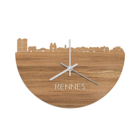 Skyline Klok Rennes Eiken houten cadeau decoratie relatiegeschenk van WoodWideCities