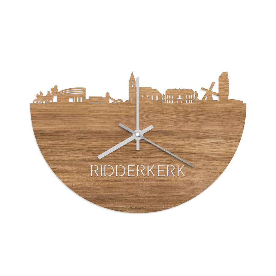 Skyline Klok Ridderkerk Eiken houten cadeau decoratie relatiegeschenk van WoodWideCities