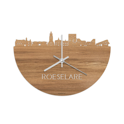 Skyline Klok Roeselare Eiken houten cadeau decoratie relatiegeschenk van WoodWideCities
