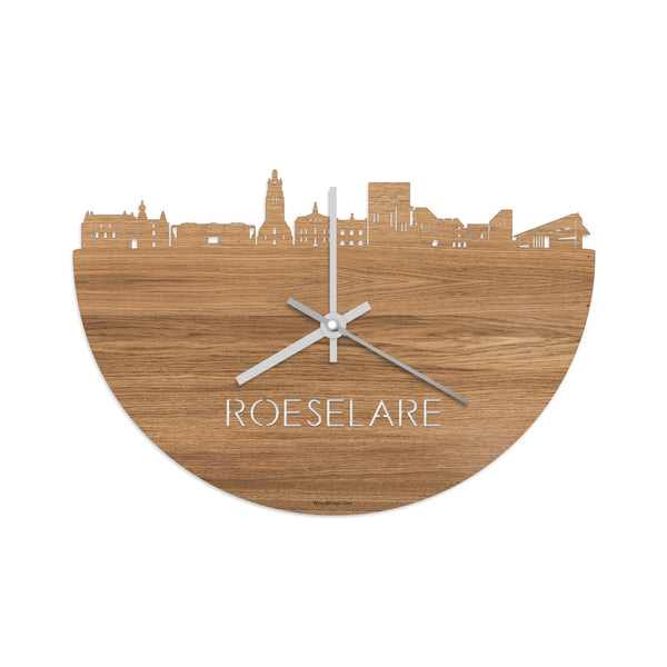 Skyline Klok Roeselare Eiken houten cadeau decoratie relatiegeschenk van WoodWideCities