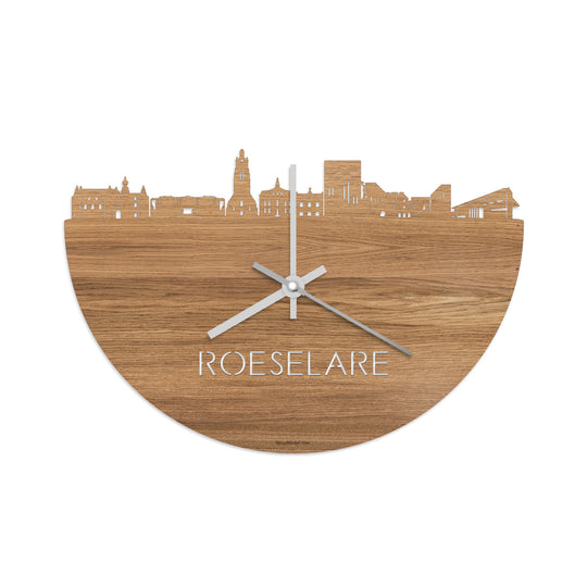 Skyline Klok Roeselare Eiken houten cadeau decoratie relatiegeschenk van WoodWideCities