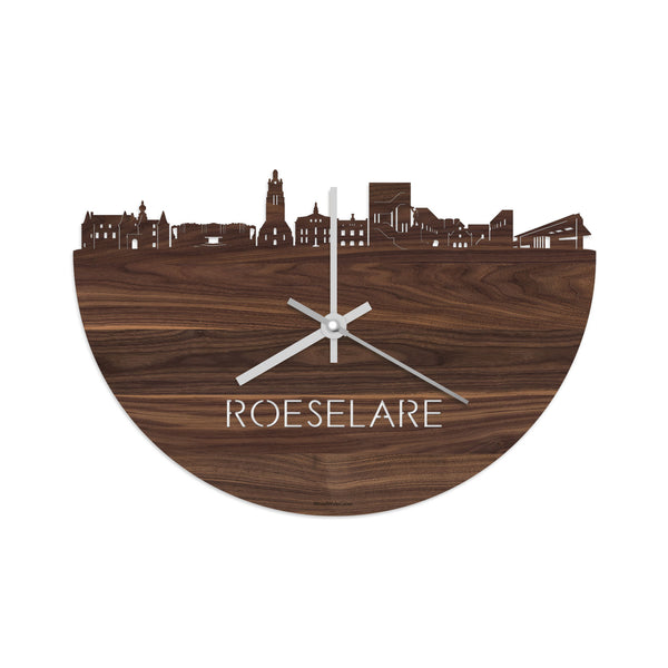 Skyline Klok Roeselare Noten houten cadeau decoratie relatiegeschenk van WoodWideCities