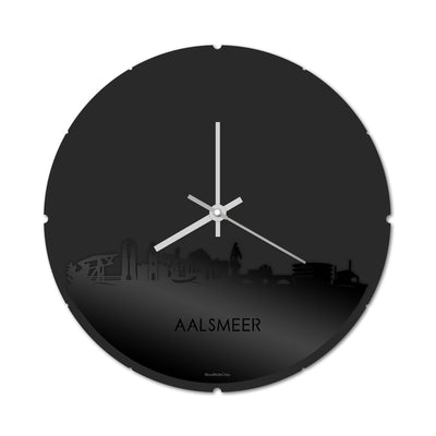 Skyline Klok Rond Aalsmeer Zwart Glanzend