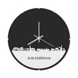 Skyline Klok Rond Alblasserdam Wit Glanzend